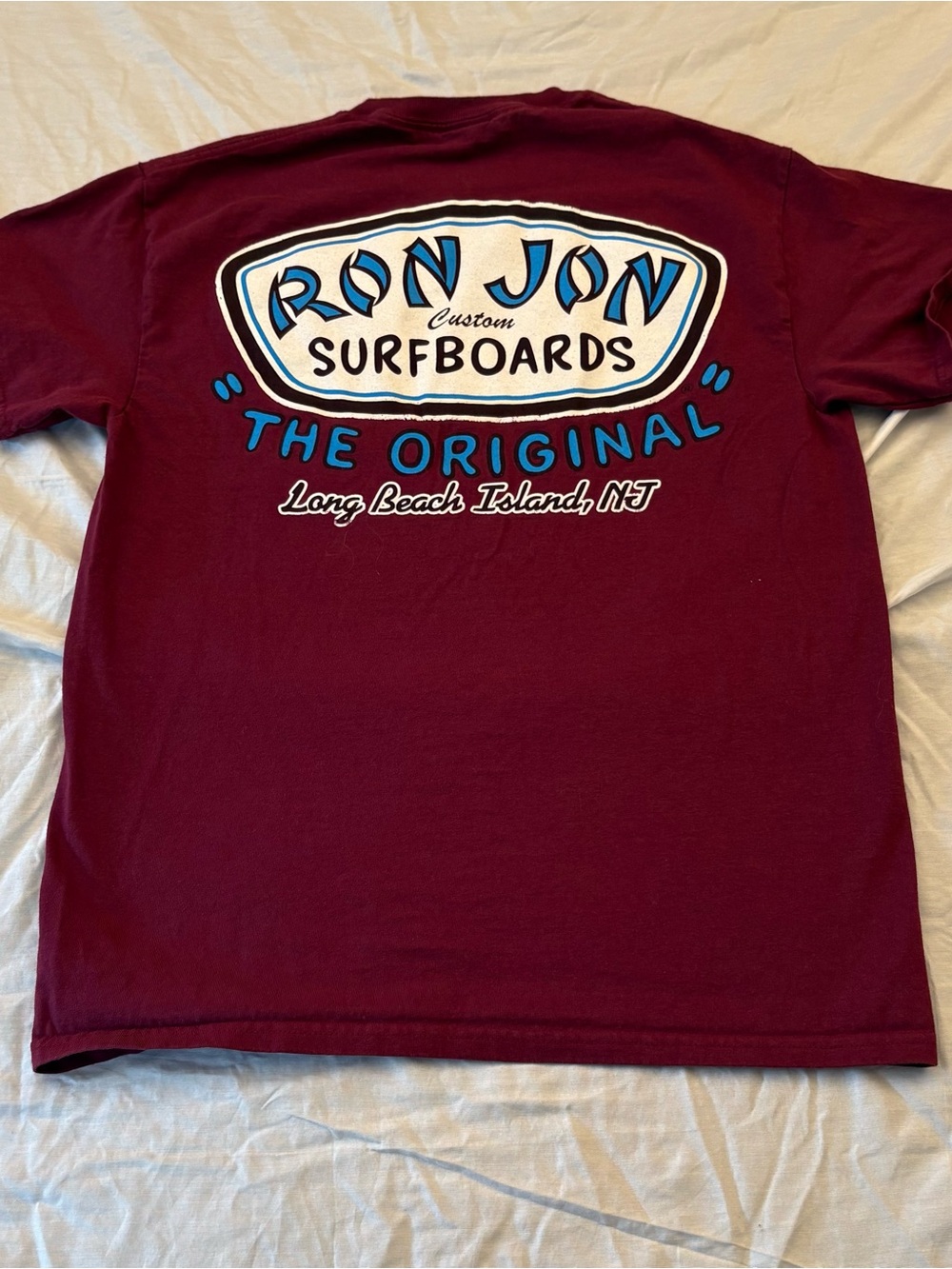 Ron Jon Surf Shop Men's Medium Burgundy Graphic Pocket Tee Beach Surf